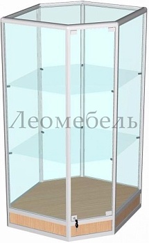 ВА-303-Д Витрина из профиля с подиумом (угловая) К ВА-300,ВА-301 цвет Дуб сонома